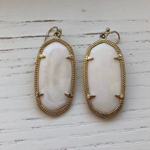 Kendra Scott White Pearl Elle Drop Earrings